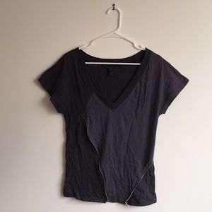 Oversized deep v marc jacobs zipper tshirt
